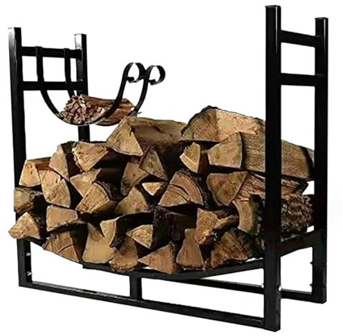 Étagère de rangement en métal pour bois de chauffage d'extérieur, robuste et amovible, étagère de rangement empilable multifonction pour terrasse, jardin, installation facile et durable