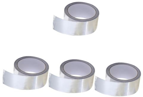 TOPPERFUN 4rouleaux Ruban Adhésif Aluminium Ruban Isolant Auto-adhésif Pour Réparation Et Étanchéité Des Tuyaux Échappement Résistant Chaleur Facile à Appliquer
