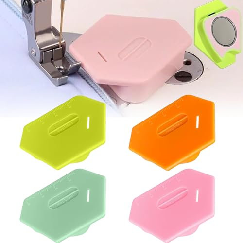 Nokwocy 4 Stück Magnetische Nahtführung Magnetischer Nahtführer,Multifunktionales saumhilfe für nähmaschineSuper Saugleistung nähmaschinen zubehör