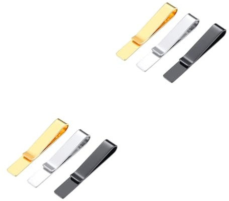 WOFASHPURET 6stücke Modische Edelstahl Krawattenklammern Schlichtes Design Für Herren Geeignet Für Jeden Anlass Langlebig Und Leicht