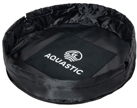 AQUASTIC Wintstick Bag Schwarz 65 cm Durchmesser aus strapazierfähigem 100% Polyester Schützt vor Nässe und Sand Leicht zu tragen Kompakt Praktischer Verschluss mit Kordelzug Ideal für Strand, Fitnes