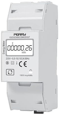 ECI ÉLECTROFOURNITURE PERRY 1SD SD05CEM2DGT Compteur numérique d'énergie monophasé 2 DIN Certifié MID