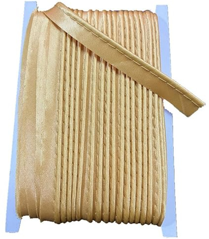 18M Beige Polyester Piping Trim 1.2CM Wide Polyester Piping Tape Cord for Edge Sewing Craft Binding