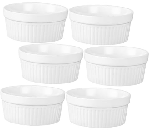 OUNONA 6 pezzi Pirottini in Ceramica per Dolci da Forno Ciotoline Multiuso per Budino Mousse e Dessert per Casa e Ristorante Utilizzato per preparare dolci natalizi