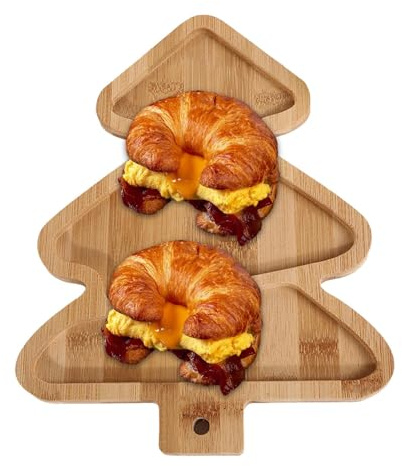 Tabla de queso | Plato de comida de madera de Navidad - Tabla de aperitivos rústica para cena navideña,Alimentos Sushi Cookie Fruit Holiday