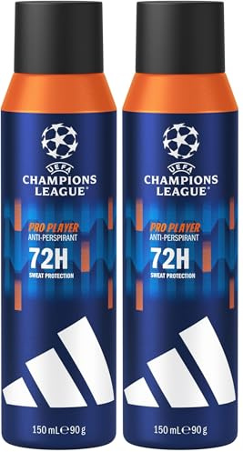 adidas UEFA Champions League PRO PLAYER Edition - Anti-Traspirante Spray 150 ml (Confezione da 2)
