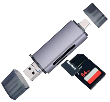 SD Card Reader USB C & USB 3.0 Memory Card Adapter High-Speed Reader for SD/Micro SD/SDHC/SDXC/MMC//TF Compatible with iPhone 17/16/15 MacBook Pro/Air iPad Pro Galaxy S22 serise Android