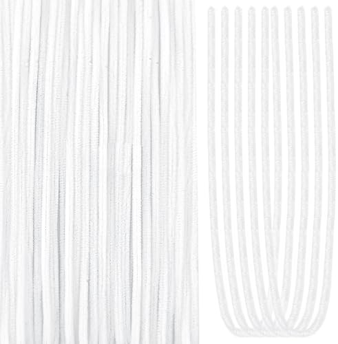 TOAOB 50 Stück Weiß Pfeifenputzer zum Basteln 60 cm Lang Pfeifenreiniger | Chenilledraht Biegeplüsch Basteldraht Overlength, Lang 60cm und Breit 6mm, für Basteln und Dekorieren Kunst Handwerk