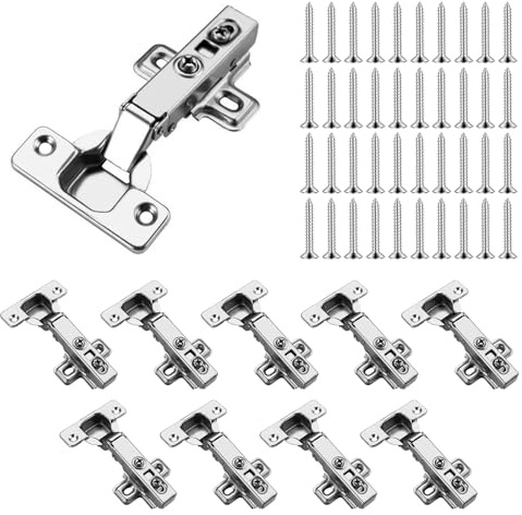 VELAJA 10 Stück Soft Close Scharniere, 35mm Topfscharniere mit Hydraulischer Dämpfung für Leises Schließen, Selbstausziehbar, für Küchenschränke und Schranktüren aus Holz (110° Öffnungswinkel)