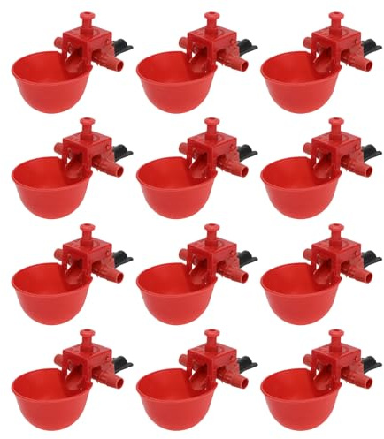 WATIIFUFU 12pièces Bacs à Eau Réglables pour Pigeons Poules et Autres Oiseaux Abreuvoirs Automatiques Pratiques et Durables pour Élevage Couleur Aléatoire