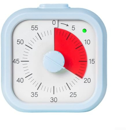 Visueller Timer, 381 mehrfarbiges beleuchtetes Display-Management-Tool für Kinder mit akustischem Alarm und Countdown-Funktion, Selbstdisziplin für Kinder im Alter von 3–10 (blau)