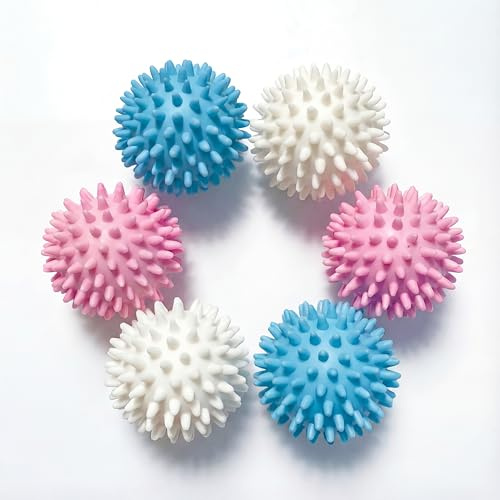Laundry Dryer Balls Reusable Anti Static 6 Pack - Spiky Washer Agitator for Pet Hair Removal - Washing Machine Balls to Reduce Wrinkles & Dry Time