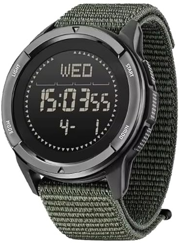 Montre Militaire NorthEdge Alps LED, Boussole, boîtier en Carbone, chronomètre, podomètre numérique, rétroéclairage, réveil