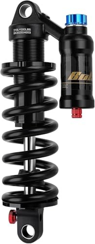 Kcolic Ammortizzatore Posteriore Regolabile Mountain Bike, Molla 550 Libbre, Escursione 50/55/65 Mm, Regolazione Estensione/Compressione/Precarico/Pressione dell'Aria (200–300 PSI) A,250mm
