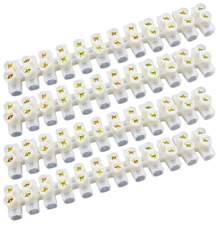4 Pack 30A 12 Way Terminal Block Strips, 400V Electrical Wire Connectors, Compact & Durable Terminal Blocks for Home, Commercial, and Industrial Use
