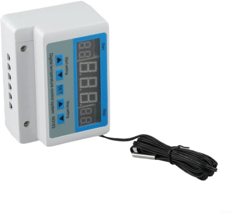Micpointik Digitaler Thermostat 30A Temperaturregler mit NTC-Sensor für Heizung und Kühlung AC 220V DC 12V 24V präzise Steuerung Industrie(AC220V 5000W)