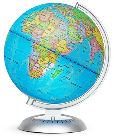 Little Experimenter 8” Illuminated Globes for Kids - Light Up World Globe With Stand, Best Gift Ideas for Children, Educational STEM Toys for All Ages, Gifts for Boys And Girls Ages 8-12+ Years Old