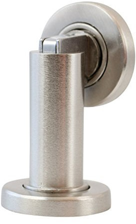 Stoppwerk Türfeststeller magnetisch - Edelstahl Optik Tür Halter inkl. Material zur Montage für Boden und Wand - ø5cm H:8,4cm - Türhalter