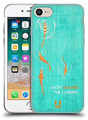 Head Case Designs Baignade Empreintes de Bloc de Bois Coque en Gel [Protection de Qualité Militaire] Compatible avec Apple iPhone 7/8 / SE 2020 & 2022 Et Compatible avec MagSafe