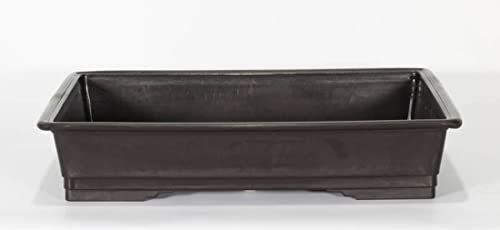 Vaso rettangolare per Piante e Bonsai in plastica nera cm. 34