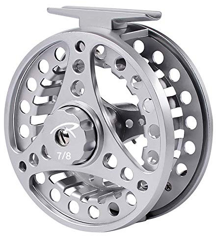 LSHEL Fliegenrolle großer Spulenkern mit Druckguss-Aluminum-Körper Fliegenfischen Rolle in 3/4wt 5/6wt 7/8wt, Silber/Grün/Blau/Schwarze, Fliegenfischen Rollen
