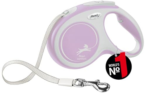 flexi® Comfort M Gurt 5 m rosa, Roll-Leine für Hunde bis 25 kg