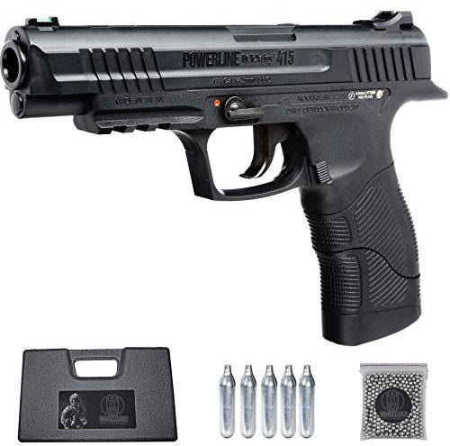 Ecommur. 415 Daisy | Pistola de perdigones (Bolas BB's de Acero) de Aire comprimido semiautomática 4,5mm + maletín + balines y CO2