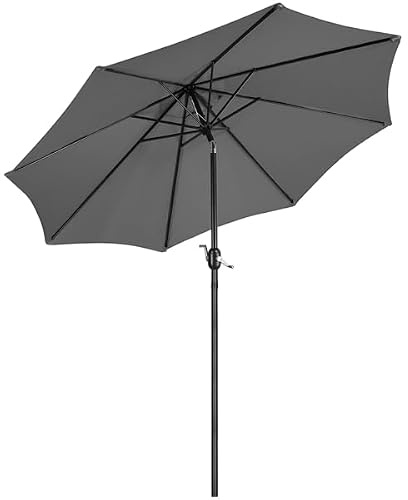 Yaheetech Parasol Sombrilla Jardín 270cm Inclinable Impermeable Gris