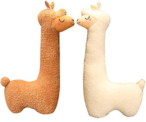 AMOZO Alpaka Stofftier Plüschtier Riesen Alpaka weiche Kuscheltier Plüsch Lama süße Kissen Sofakissen Seitenschläferkissen Kinder Geschenk