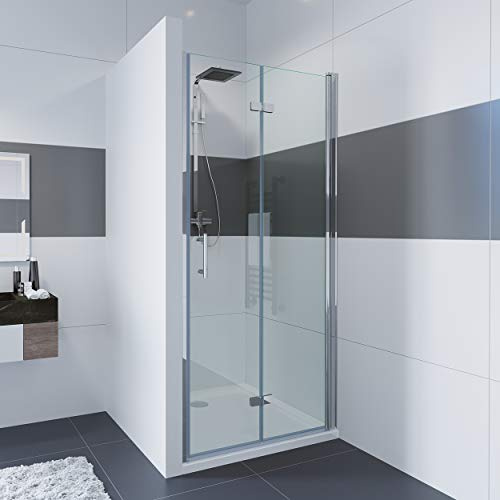 IMPTS Duschtür 80x195 cm Falttür Nische Nischentür Dusche
