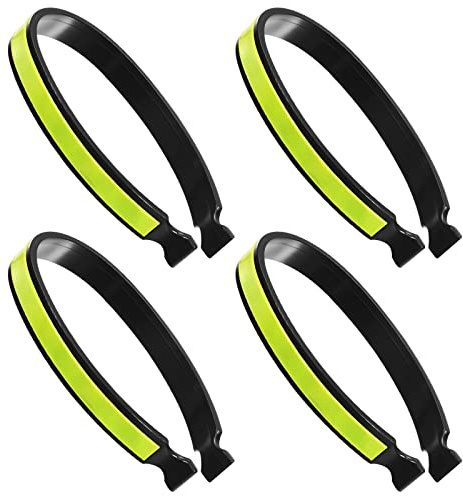Geosar Fahrrad Hosen Clips Reflektierende Hosenklammern Elastische Hosenspangen Reflektoren PVC Beschichtete Fahrradklammern Fahrrad Knöchelbänder für Herren Damen Radfahrer