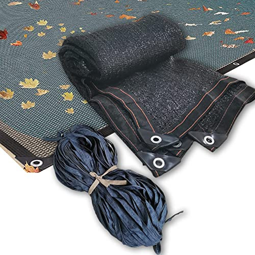 Filet Protection Piscine pour Feuilles Filet, Hiver Piscine Rectangulaire Bâche De Protection pour Piscines Hors-Sol avec Corde pour Les Piscines Extérieures-16.4X32.8ft/5 * 10m