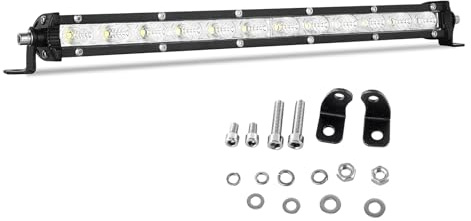 RIGIDON Arbeitsscheinwerfer 13 Zoll 33 CM 60W LED Lichtbalken 12V 24V Slim | Zusatzscheinwerfer Flood Offroad Scheinwerfer Led Arbeit Licht Bar für Auto SUV UTV ATV LKW Traktor Fahrzeuge, 6000K Weiß