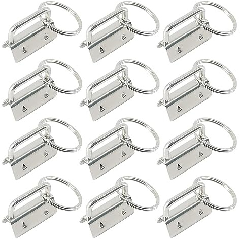 Hocansen 30 Stück Schlüsselband Rohling Schlüsselanhänger Clip 32mm Bandschwanzklemme für DIY Handarbeit,Gurtband und Schlüsselringen (32mm/Silber)