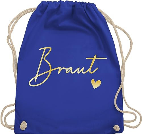 Turnbeutel Rucksack - JGA Junggesellenabschied Frauen - Braut Bride - Unisize - Royalblau - mädels jugengesellenabschied sportbeutel goodie bag polter bags gadgets junggesellinnen baumwolle outfit