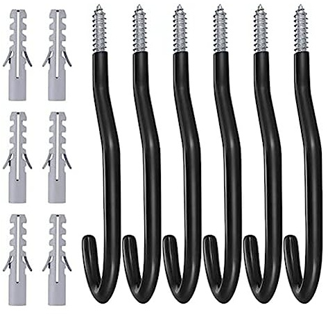 Nagoyuki 6 Ganci per Biciclette Resistenti, Ganci per Appendere Biciclette con Rivestimento in PVC, per Parete, Soffitto