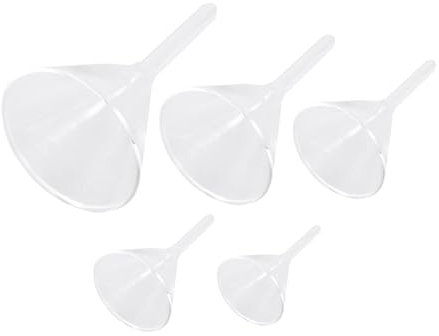 TOPPERFUN Glastrichter Labor 5 Stück Borosilikatglas Mit Feuerpoliertem Rand Und Stiel Chemikalienbeständig Transparente Analysen Einfülltrichter Für Flüssigkeitstransfer Im Labor Und Kleine Flaschen