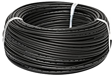 LORIER Câble photovoltaïque câble solaire 2.5mm2 4mm2 6mm2 / Tuv Câble, utilisé for la connexion de panneau photovoltaïque, rouge, noir, gaine Fils et câbles (Color : Svart, Size : 5M_AWG9-6MM2)