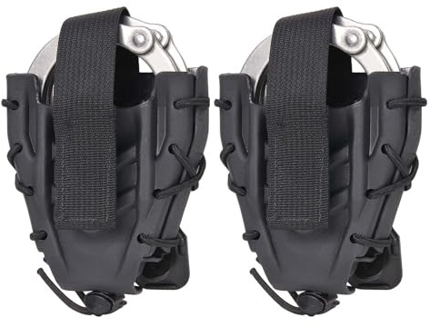 Handschellen-Holster, offene Handschellen-Hülle, Manschettentasche, Manschettenhalter, passend für S&W Handschellen / Scharnierhandschellen / andere Manschetten (2 Stück)