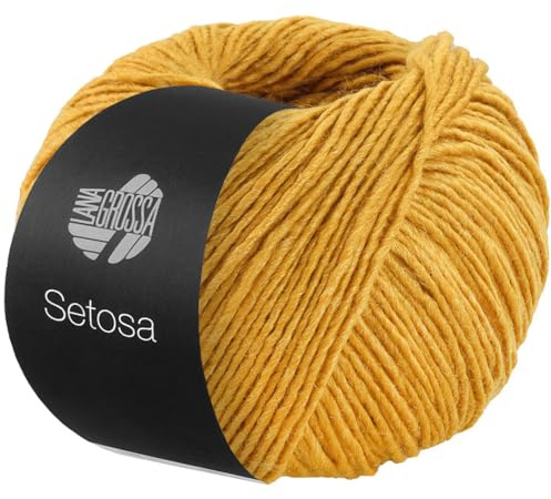 LANA GROSSA Setosa | Schimmerndes Dochtgarn aus Seide und Merinowolle | Handstrickgarn aus 65% Schurwolle (superfein) & 35% Seide | 50g Wolle zum Stricken & Häkeln | 150m Garn FB8