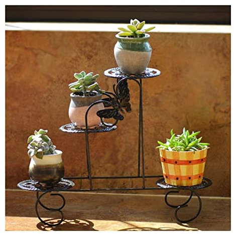 DDNGEJ Pflanzenregal Pflanzenständer Blumenständer Boden Topfpflanzenständer Topfhalter Rack Schmiedeeisen Blumenregal Wohnzimmer Dekor Pflanzenregal Pflanzenregal Blumenregale Flo