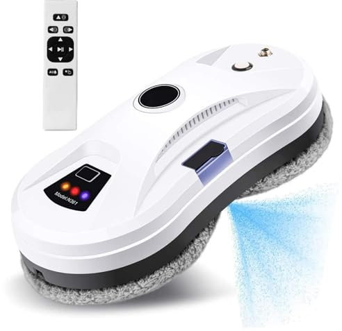 HEAXIY Window Cleaner Robot with Water Spray, Automatic Robotic Window Cleaning Vacuum Cleaner, Smart Glass Robot for Inside and Outdoor Glass Tile Window