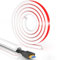 One-Cord Channel Cable Cord Cover 2Meter, Self-Adhesive PVC Wire Cover, Flexible Trunking Cable Management System, Wire Hider Home Office, Tv Cable Hider，10mm (W) x 10mm (H), White