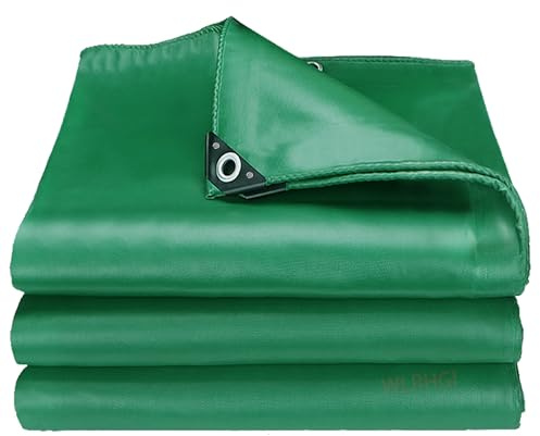 WLRHGl Abdeckplane PVC, 2 x 6 m Gewebeplane Schutzplane LKW Plane vielseitig einsetzbare Abdeckfolie ​UV-stabil & reißfest WLR010, Grün