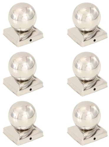 NQJIBUE Lot de 6 capuchons de poteau en acier inoxydable 91 x 91 mm