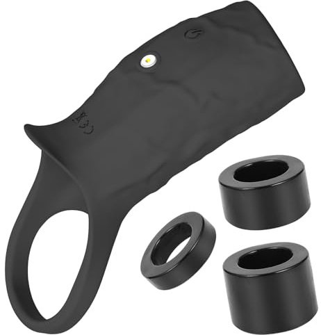 BDMSYOU Gaines pour Pénis Vibrante Électrique + 3-EN-1 Anneaux de Pénis,Vibrateur pour Pénis Sleeve avec 10 Modes de Vibration,Vibration Point G pour les Femmes,Jouet Sexuel pour les Couples