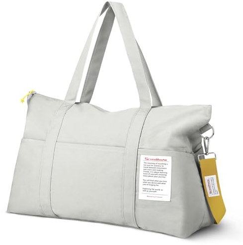 Flintronic Bolsa de Viaje, Bolsas de Fin de Semana, Bolsa de Deporte Gimnasio Impermeable, Bolsa de Mano Equipaje Ligera, para Deportes, Gimnasio, Vacaciones Mujer Hombre, Gris