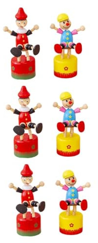 Alipis 3 Sätze Clown-Ornament Aus Holz Kinderzimmerdeko Dekoration Kinderzimmer Schwenkbarer Schminkspiegel Igel-Hamster Abs Bastelset Schaukel Dekorativer Clown Clown-schmuck 2 Stück * 3