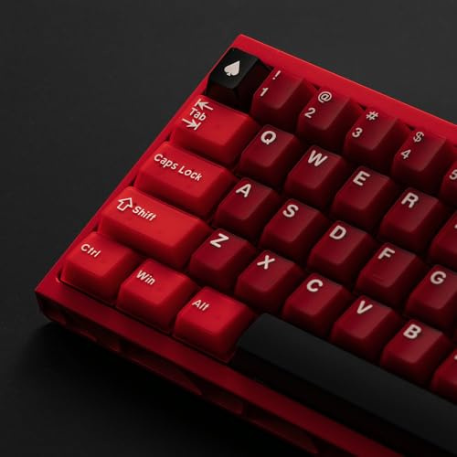 Sumgsn 164 Tasten Rot Transluzente Tastenkappen PBT Doubleshot Keycaps Set | Passend für 61/64/87/104/108 Cherry Mx-Schalter Mechanische Tastatur