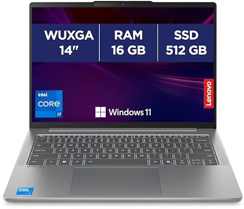 Lenovo IdeaPad Slim 5 14IRH10 - Ordinateur Portable 14'' WUXGA (Intel Core i7-13620H, RAM 16Go, SSD 512Go, Intel UHD Graphics, Windows 11 Home) Clavier AZERTY, Écouteurs et Souris Inclus - Gris